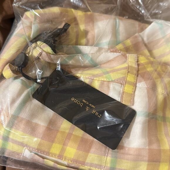 Rag and bone Ivy Pleated Plaid Shorts Yellow size 8 - Picture 7 of 8